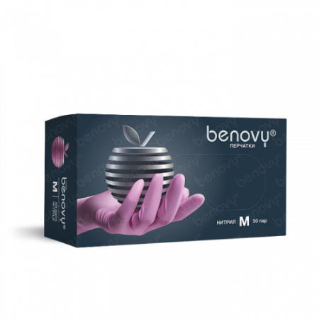 Перчатки нитриловые BENOVY (оригинал) черные 100 шт