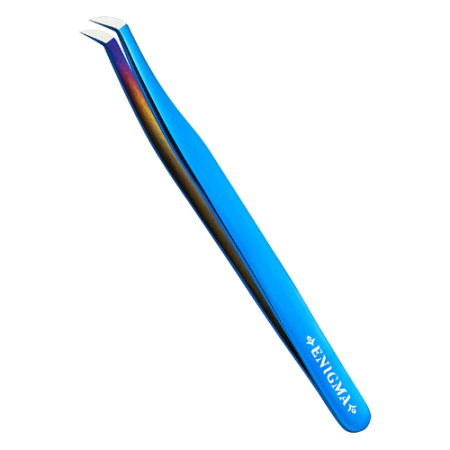 Пинцет Volume new Enigma (Blue metallic, с ручной заточкой extra-sharp)