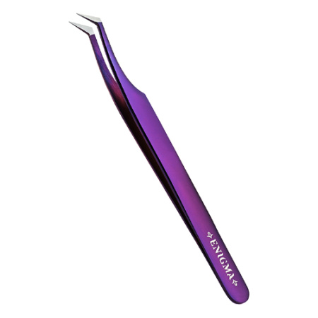 Пинцет L new Enigma (Purple metallic, с ручной заточкой extra-sharp)
