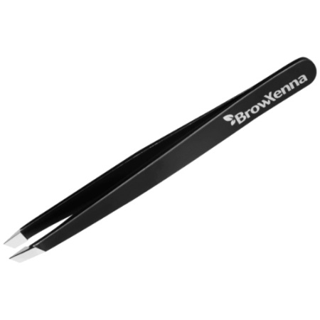 Пинцет для бровей BrowXenna® pro-Brow Black, скошенный, 1 шт.