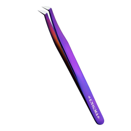 Пинцет Volume new Enigma (Purple metallic, с ручной заточкой extra-sharp)